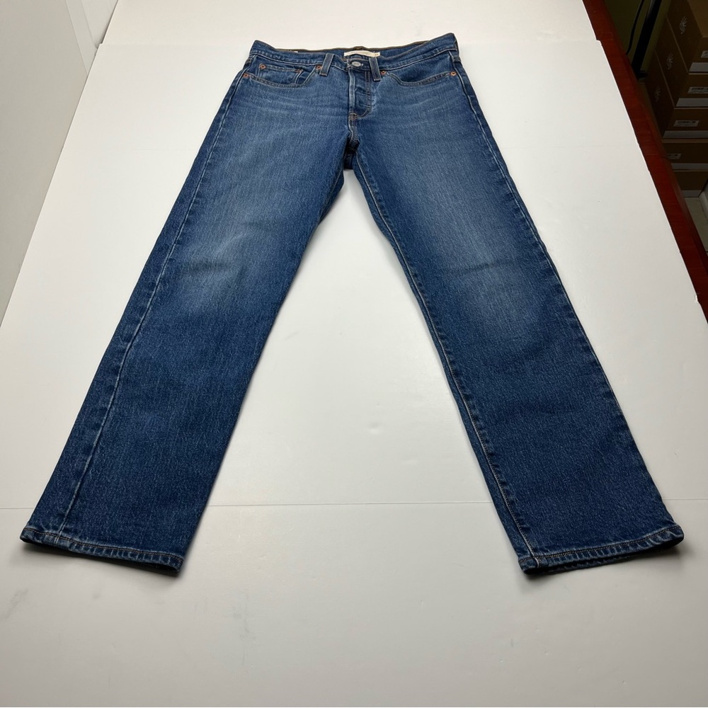 Levi’s Premium Denim Wedgie Straight Jean Womens Size 27 Blue High Rise Button